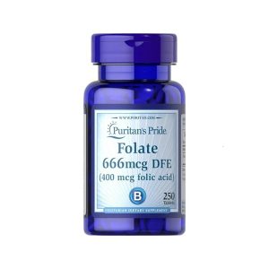 puritan’s pride folate 666mcg dfe tablets 250s